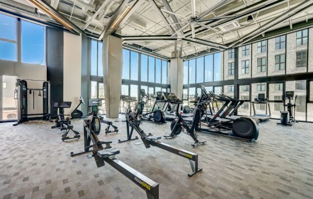Resident fitness center with various equipment