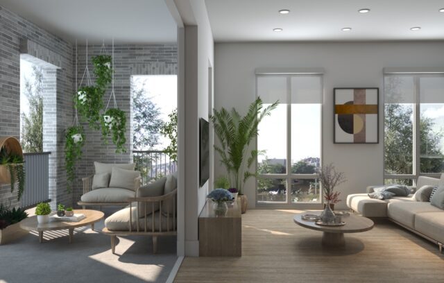 interior living room and balcony