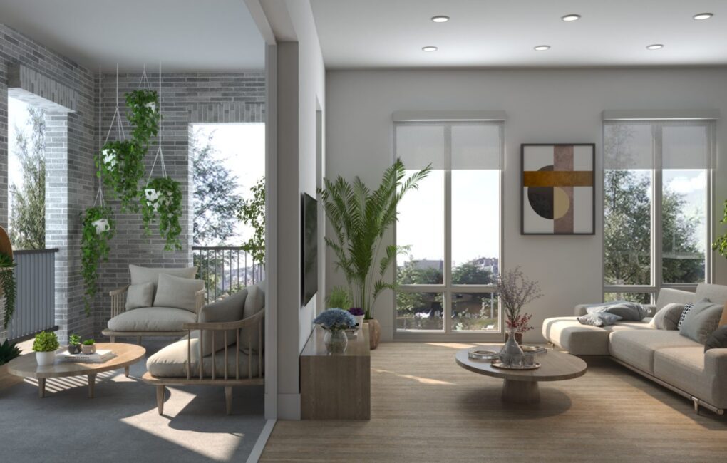 interior living room and balcony