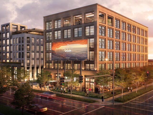 post exterior rendering and retail space